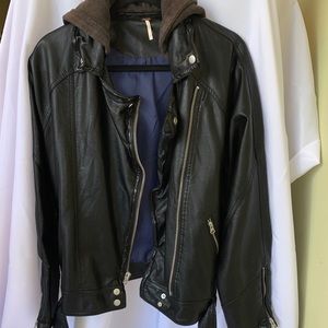 Free People Oversized Vegan Leather Jacket